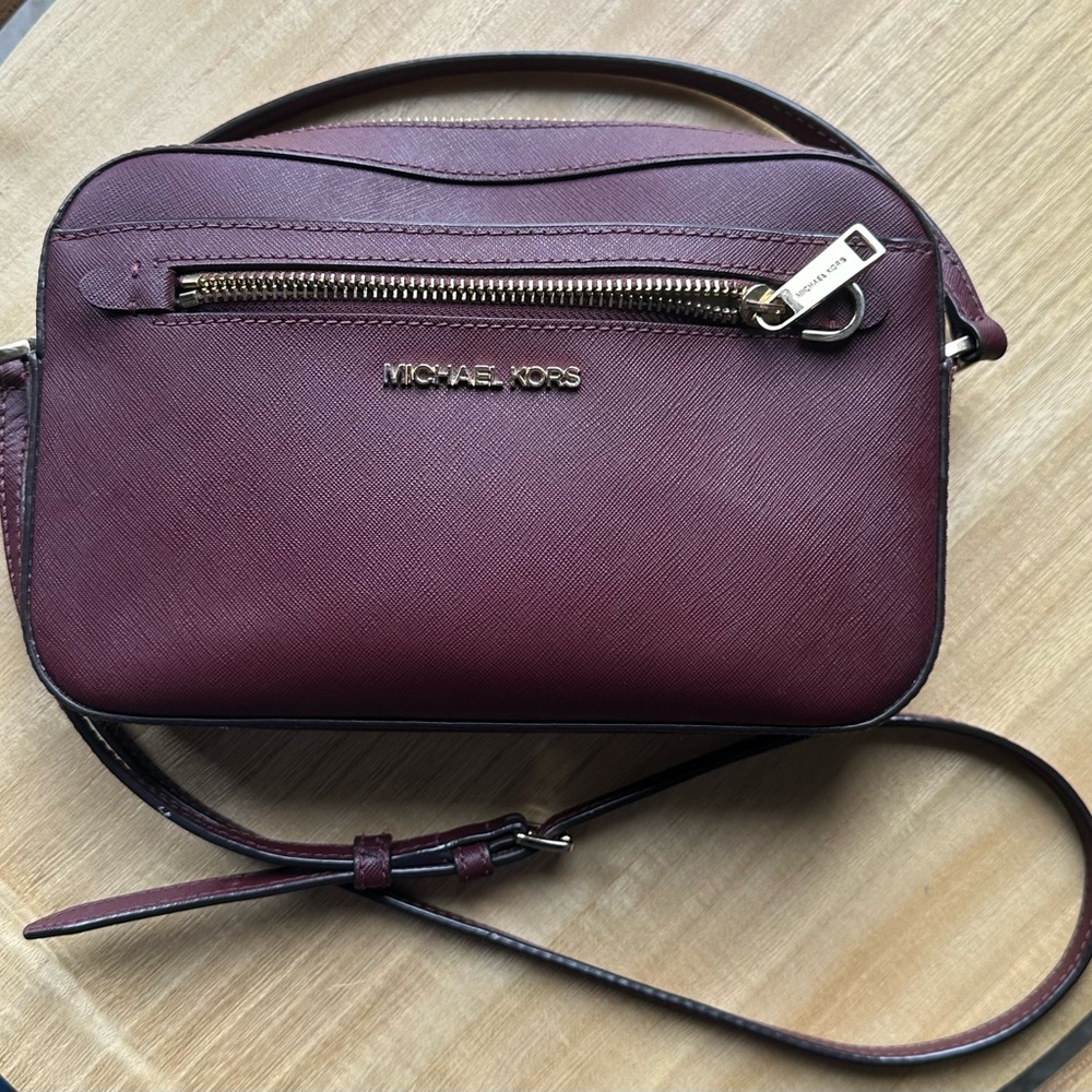 Michael Kors Plum Crossbody Bag with Gold Hardware
